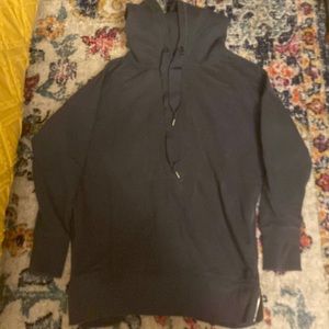 Aerie // Dark Blue Hoodie with Zippered Side Detail